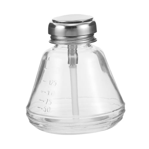 Homoyoyo Nagellackentferner Pumpspenderflasche Glasbehälter mit Präziser Hydraulikpumpe Leicht Bedienbare Pressfunktion Wiederbefüllbarer Flüssigkeitsdispenser für Make Up Entferner Klar von Homoyoyo