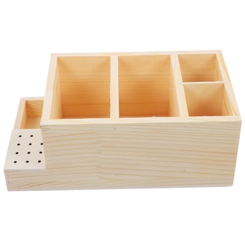Homoyoyo Nail Drill Bits Organizer aus Hochwertigem Holz Großer Nagelbohrer Halter für Maniküre Werkzeuge Vielseitige Aufbewahrungsbox für Zuhause und Profi Nail Art Training von Homoyoyo