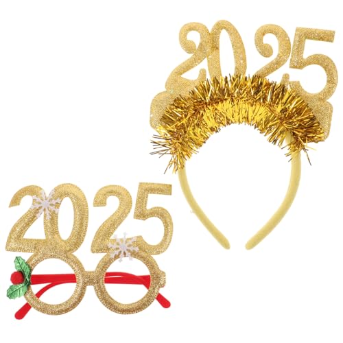 Homoyoyo Neujahrs-stirnband Mit Brillen-topper Wiederverwendbare Party-kopfbedeckung Für Erwachsene Haarspange Für Silvesterparty Und Karneval von Homoyoyo