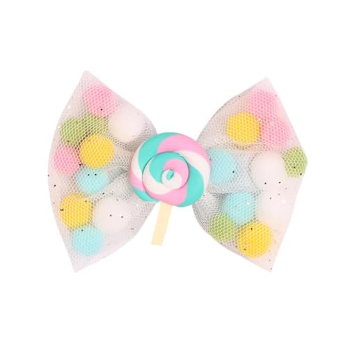 Homoyoyo Niedliche Pom Pom Haarspangen Für Mädchen – 4er Set Alligator Haarschleifen Mit Bunten Mesh-Designs - Perfekt Für Ostern Und Jeden Anlass von Homoyoyo