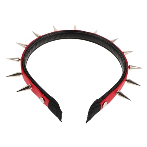 Homoyoyo Nietenstirnband Halloween gotisches Haarband Rock Rave Mode damen accessoires party kopfschmuck Alltags Haarband Kopfbedeckungen im Punk-Stil Spike-Stirnband Zinklegierung rot von Homoyoyo
