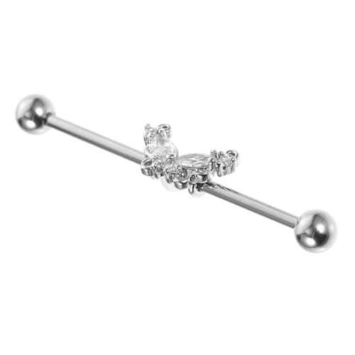 Homoyoyo Ohrringe Für Damen - Industrielle Schmetterlingsdesigns Mit Strasssteinen - Stylisches Piercing Für Braut Und Mädchen Perfektes Accessoire in Weiß von Homoyoyo