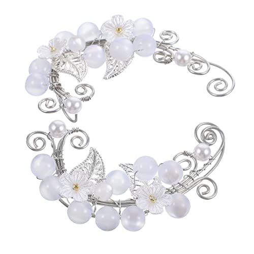 Homoyoyo Ohrringe Ohrclips Damen Nicht Piercing Ohrmanschetten mit Perlen Blumen Dekor Stilvolle Ohrklemmen für Frauen und Mädchen Modische Clip ohrringe für Geburtstag Hochzeit Alltag von Homoyoyo