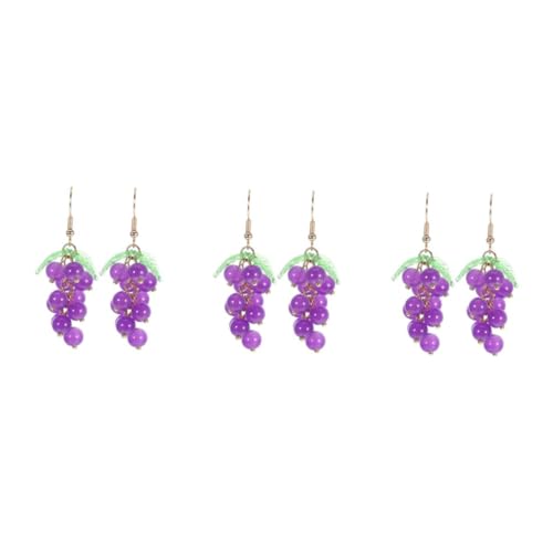 Homoyoyo Ohrringe Weintraube 925er Silber Und Harz – Mini Obstdesign in Grün Und Violett - Mädchen – Eleganter Schmuck Für - Ideal Als von Homoyoyo