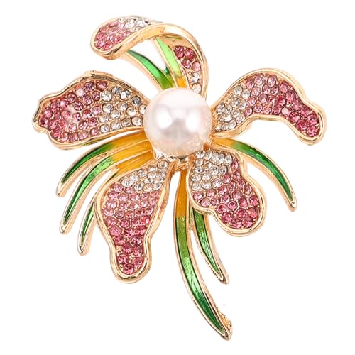 Homoyoyo Orchideenblüten-brosche Für Damen Strass-blumenbrosche Mit Kunstperlen Anstecknadel Zum Basteln Mantelbrosche Und Pulloverclips Broschennadeln Für Kleider Und Schals von Homoyoyo