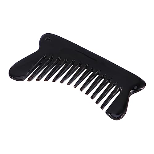 Homoyoyo Ox Horn Massagekamm Breit Gezahnt Leichtes Taschenformat Natürliches Material für Sanfte Kopfhautmassage Langlebig Tragbar Antistatisch für Damen und Herren zur und Entwirrung von Homoyoyo