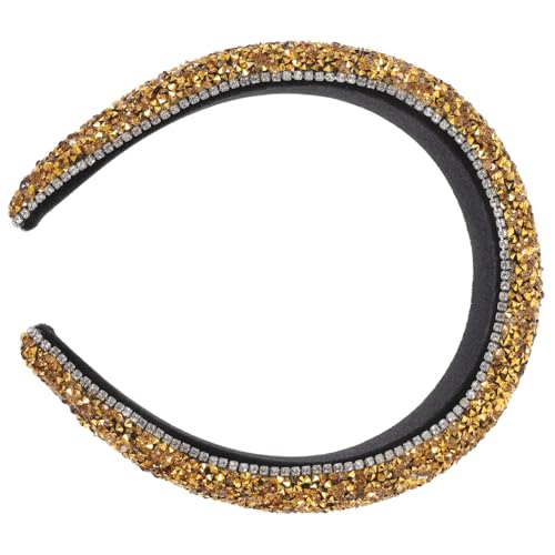 Homoyoyo Padded Strass Haarreif Damen Breit Glitzerndes Stirnband Elegant Mode stirnbänder Frauen Festliche Haarschmuck für Party Valentinstag von Homoyoyo