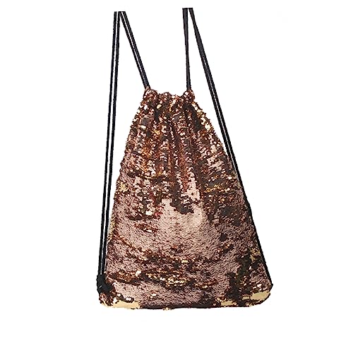 Homoyoyo Pailletten-Turnbeutel Mit Kordelzug Innentasche Für Kleinigkeiten Geflochtener Zug Mit Strapazierfähigen Ösen Gold Farbe von Homoyoyo