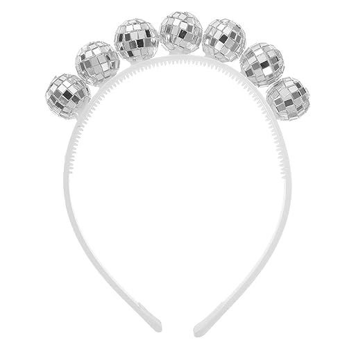 Homoyoyo Partydekoration Stirnband Band Disco-kugel-kostüm Party Dekoratives Stirnband Disco-stirnband 70er-jahre-stirnbänder Disco-kugel-haarband Disco-party-kopfschmuck Haarband Band Glas von Homoyoyo