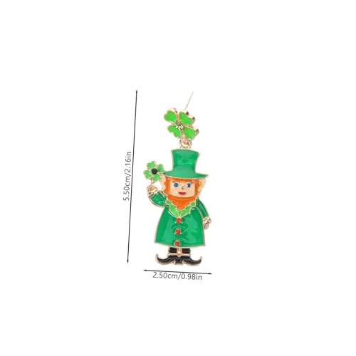 Homoyoyo St Patrick Ohrringe Für Mädchen Vierblättrige Kleeblattohrringe Dekorative Metallohrringe Für Irische Festivals Schick Und Elegant von Homoyoyo