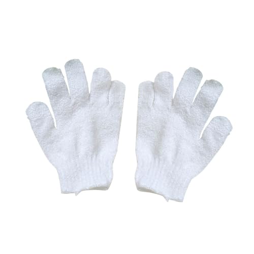Homoyoyo Peelinghandschuh Weiß Fünf Finger Duschhandschuh Badehandschuh Exfoliating Body Brush Massagehandschuh für Damen und Herren Spa Bad Anwendung von Homoyoyo