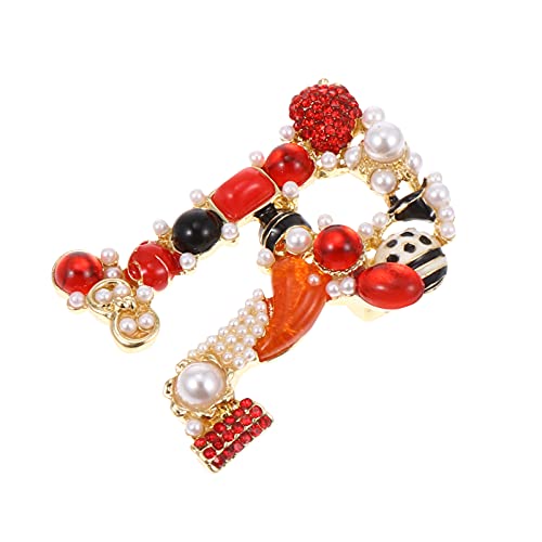 Homoyoyo Perle Initial Brosche Mit Strass Und Buntem Design – Eleganter Gold Überzogener Brustpin Für Stilvolle Und Besondere Anlässe - Buchstabe A-Z Verfügbar von Homoyoyo