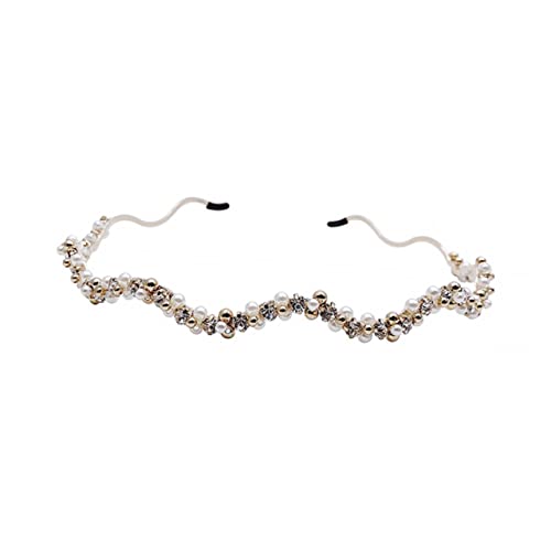 Homoyoyo Perlen Haarband mit und Funkelnden Strasssteinen Eleganter Haarschmuck für Damen Leichtes Hautfreundliches Accessoire für Hochzeit Geburtstag und Alltag von Homoyoyo