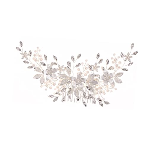 Homoyoyo Perlen Haarkamm Brautschmuck Vintage Haarschmuck Damen Imitat Perlen Kopfschmuck Design Handgefertigtes Schmuckstück für Hochzeit und Brautjungfern von Homoyoyo