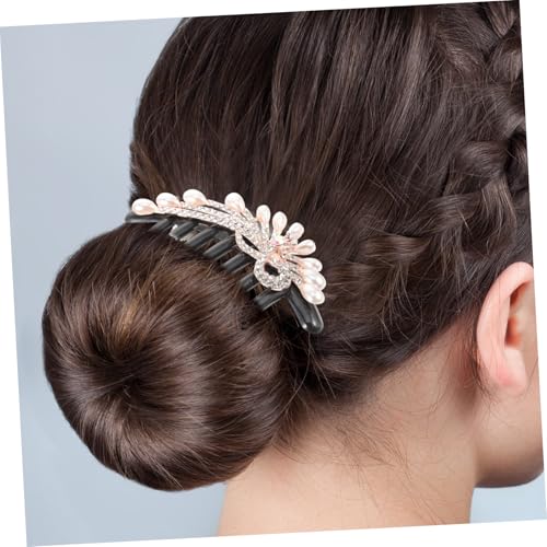 Homoyoyo Perlen haarkamm mit Strass und mehreren Zähnen Eleganter Brautschmuck für Frauen und Teenager Sicherer Sitz durch Kammzähne für Hochzeit Geburtstag Jubiläum und Besondere Anlässe von Homoyoyo