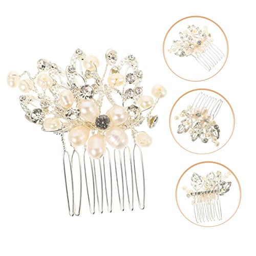 Homoyoyo Perlen und Strass Haarkamm für Braut Eleganter Hochzeitsschmuck Handgefertigtes Design Langlebig Passend für Haartypen Modisches Accessoire für Hochzeitsfrisuren von Homoyoyo