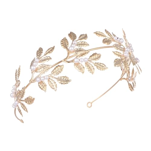 Homoyoyo Perlenstirnband Kleid Kuchen Tiara Für Abschlussball Kronen Brautjungfern Tiara-frauen Geburtstagskrone Für Frauen Prinzessin Hochzeitskranz-kopfschmuck Bräute Legierung Golden von Homoyoyo
