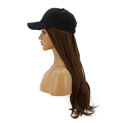 Homoyoyo Perückenkappe U Mode Wellig Hüte Mit Haaren Haarteil Mit Lässiger Kappe Langhaarperücken Für Damen Perücken Mit Kappen Lockige Haar Perücken Mützenperücken Für Damen von Homoyoyo