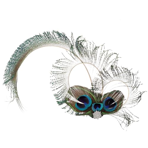 Homoyoyo Pfauenfeder Haarspange Haar Strass Haarklammer Strassclips für das Haar dekorativ spiralförmiges Haar Pfau Fascinators für Frauen Haardekoration Haarspangen Strass Strasssteine von Homoyoyo