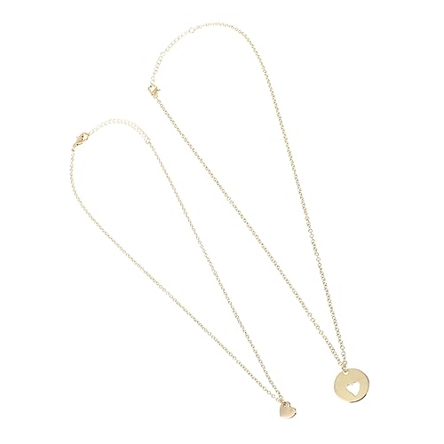 Homoyoyo Pfirsich-herz-mutter Und Kind-halskette Gold Tochter Halsschmuck Für Damen Graviert Frauen Mädchen Damenschmuck Frauenhalskette Personalisiert Halsketten Für Frauen Die Legierung von Homoyoyo