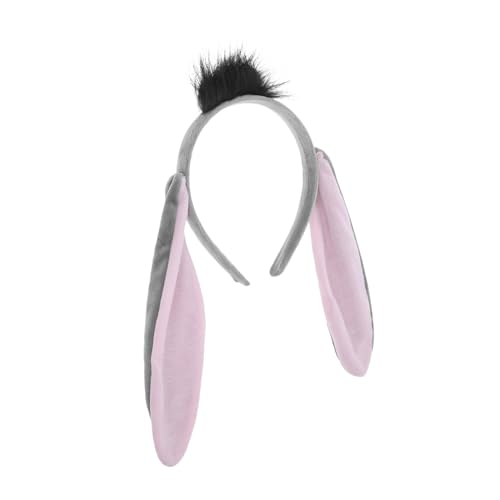 Homoyoyo Plüsch Eselohren Stirnband Erwachsene Verstellbar Weich Party Haarreif Tierkostüm Fasching Halloween Karneval Cosplay Zubehör von Homoyoyo