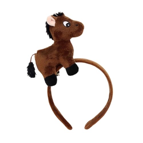 Homoyoyo Plüsch Pferde Haarreif Neujahr Haarband Cartoon Tierkopf Haarreif für Erwachsene Kleinkinder Make Up Party Haaraccessoire Hautfreundlich Komfortabel von Homoyoyo