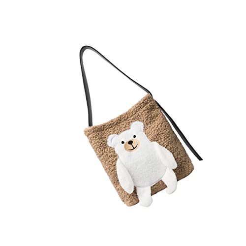 Homoyoyo Plüsch Schultertasche mit Bärenmuster Handtasche für Damen für Handy Geldbörse Essentials Vielseitig Schulter oder Tragetasche Einsetzbar Homoyoyo Plüsch Schultertasche mit Bärenmuster Handtasche für Damen für Handy Geldbörse Essentials Vielseitig Schulter oder Tragetasche Einsetzbar von Homoyoyo