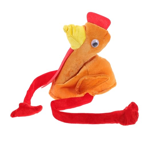 Homoyoyo Plüsch Truthahn Hut mit Beinen und Kostüm Accessoire für Karneval Bühne Party Verstellbar Weich und Bequem für Kleinkinder Jungen Mädchen von Homoyoyo