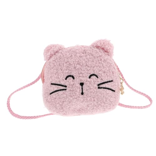Homoyoyo Kleine Plüschkatze Handtasche Für Mädchen Tier Münzportemonnaie Plüsch Geldbörse Süße Katzentasche Kindergeldbörse Mit Schultergurt von Homoyoyo