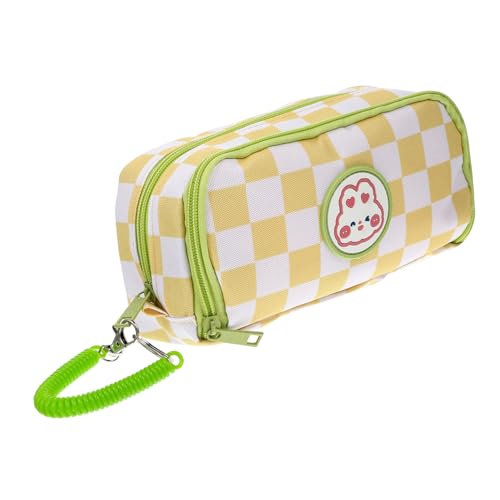 Homoyoyo Schachbrettmuster Bleistifttasche Tragbare Multifunktions-stifttasche Bleistiftbehälter Mit Muster Praktische Schul-bleistifttasche Bleistift-Organizer Für Schreibwaren von Homoyoyo