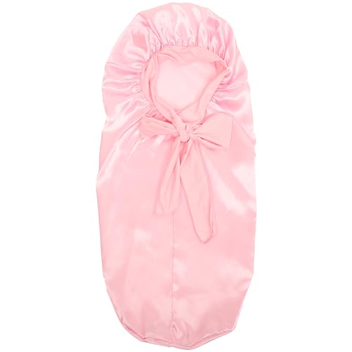 Homoyoyo Zierliche Satin Schlafmütze Für Damen Praktische Haarkappe Zum Schutz Von Locken Lange Haare Und Zöpfe Bequeme Nachtmütze Mit Breiter Krempe in Rosa Für Empfindliche Haare von Homoyoyo