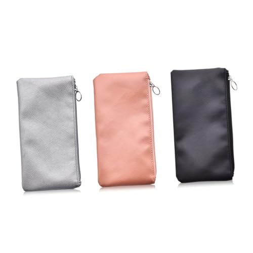 Homoyoyo Pu Leder Kosmetiktasche mit Reißverschluss Wasserabweisend Robust und Leicht Kompakte Schminktasche für Damen als Reise kulturbeutel und Praktischer Makeup Organizer in Silber von Homoyoyo