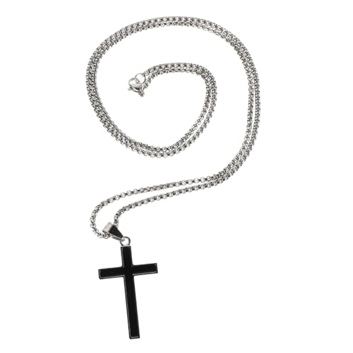 Homoyoyo Pulloverkette Mit Kreuz Herrenkette Im Hip Hop Stil Großer Anhänger Urlaubsschmuck Modeschmuck Pullover Anhänger Hip Hop Rapper Anhänger Hip Hop Kette Schwarzer Titanstahl von Homoyoyo