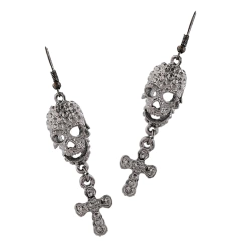 Homoyoyo Punk Schädel Ohrringe Damen Halloween Ohrhänger Metall Leicht Modisch Kostüm Schmuck Stilvoll von Homoyoyo