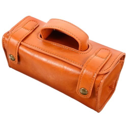 Homoyoyo Rasierertasche aus PU Leder Großes Fassungsvermögen Schutzhülle für Rasierer Tragbare Reisetasche für Herren Kosmetiktasche für Toilettenartikel von Homoyoyo
