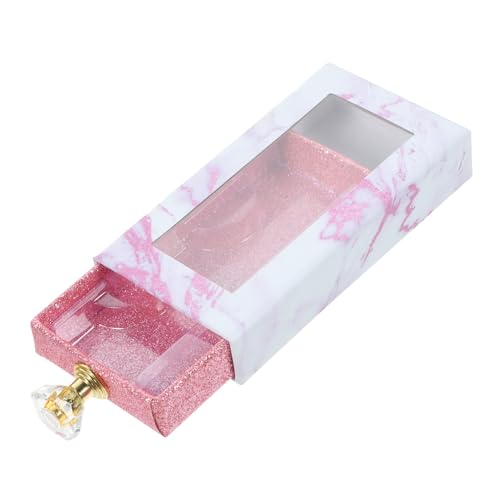 Homoyoyo Rechteckige Wimpern Aufbewahrungsbox mit Griff und Klarem Fenster Stabiler Kunststoff papier material Schmink Organizer für Künstliche Wimpern Tragbare Fake Lash Storage Box von Homoyoyo