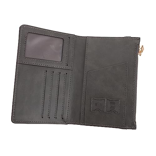 Homoyoyo Reisepass Nennen Sie Kartenhalter Passkartenschutz Reise-Visitenkartenhalter Nennen Sie Kartenfälle ID-Schutzhüllen Anti-Diebstahl-Kartenetui Reisekartenhalter Pu Dunkelgrau von Homoyoyo