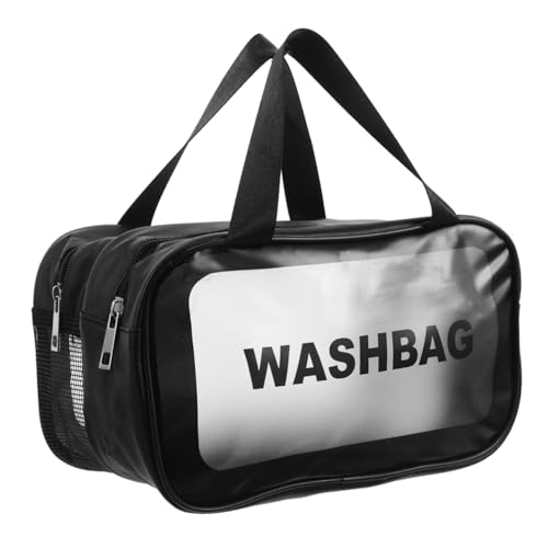 Homoyoyo Reisewaschbeutel mit Griff Wasserdichter Doppellagiger Makeup Organizer mit Trocken nass Trennung Praktischer Kosmetik Pflegebeutel für Damen und Mädchen Kompakter Reisebegleiter von Homoyoyo