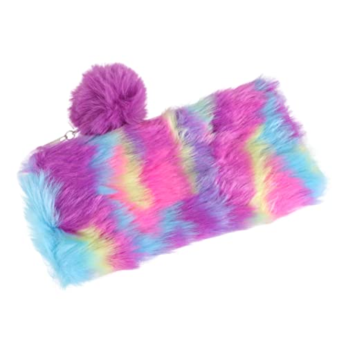 Homoyoyo Reißverschluss Federmäppchen Plüschtasche für Schreibwaren Große Kapazität Bleistiftbeutel mit Plüschball für Künstler Multifunktionale von Homoyoyo