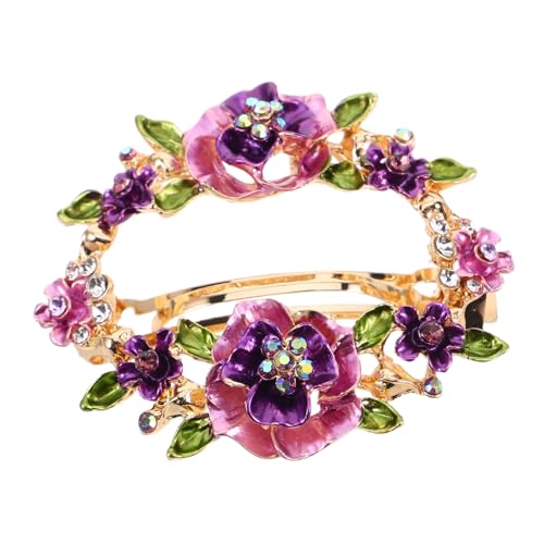 Homoyoyo Retro Blüten Haarklammer mit Strasssteinen Handbemalte Dekorative Haarspange für Hochsteckfrisuren und Damen Haaraccessoires von Homoyoyo