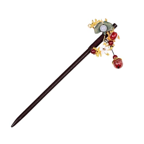 Homoyoyo Retro Chinesischer Haarstab mit Blumenmotiv Handgefertigtes Haarschmuck Accessoire für Hanfu und Vintage Frisuren Eleganter Haarnadel für Damen bei Festen und Partys von Homoyoyo