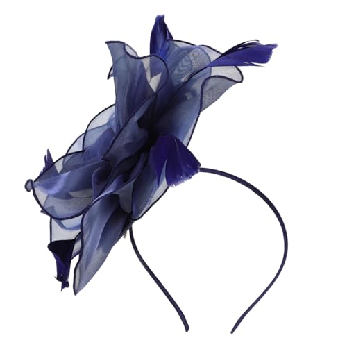 Homoyoyo Retro Fascinator Hut Damen Netzstoff Kopfschmuck mit Federschmuck Weicher Langlebiger Haarschmuck für Pferderennen Vintage Mode Cocktail und Teeparty von Homoyoyo