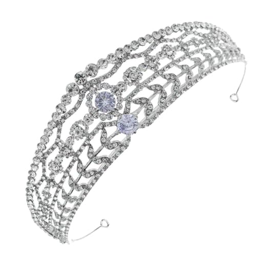 Homoyoyo Retro Hochzeit Tiara Haarschmuck Silber Haarreif für Damen Mädchen Braut Brautjungfer Festliche Kopfbedeckung Prinzessin Diadem Zubehör von Homoyoyo