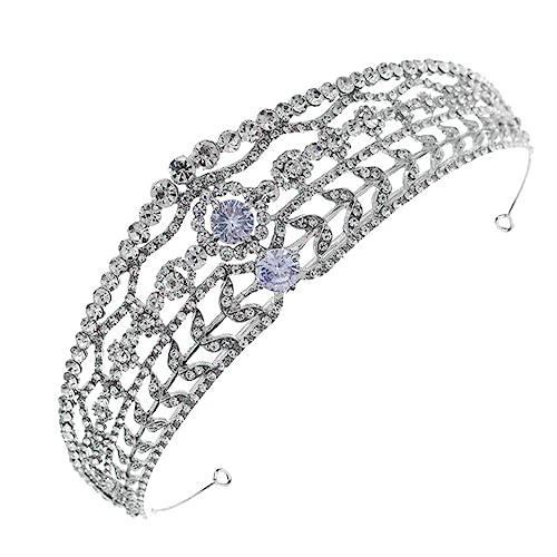 Homoyoyo Retro Tiara Krone Silber Damen Haarschmuck Leicht Glitzernd für Hochzeit Geburtstag Party Brautjungfer Zubehör von Homoyoyo
