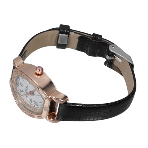 Homoyoyo Damen Armbanduhr Im Vintage-Stil Einstellbare Quarz-Uhr Mit Elegantem Schwarzen Lederarmband Für Modebewusste Frauen Für Casual Und Formelle Anlässe von Homoyoyo