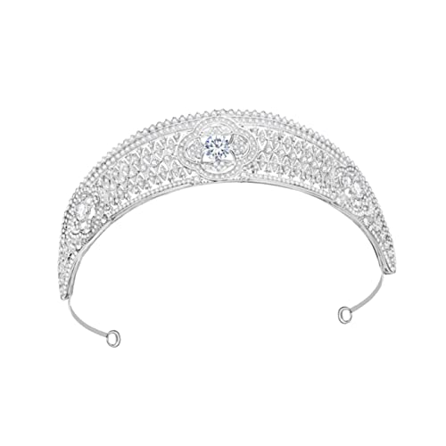 Homoyoyo Rhinestone Braut Tiara Haarreif mit Funkelnden Strasssteinen Hochzeit Krone Damen Kopfschmuck Weißes Bridal Headband für Unvergessliche Festlichkeiten von Homoyoyo