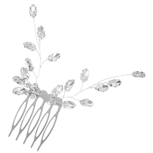 Homoyoyo Rhinestone Haarkamm mit Pflaumenblüten Design Silberner Brautschmuck Eleganter Haarschmuck für Hochzeit Hochwertiger Seitenkamm Langlebiges Einfach zu Tragen von Homoyoyo