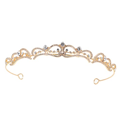 Homoyoyo Rhinestone Kristallkrone Braut Tiara mit Filigranem Barock Design Goldfarben Eleganter Hochzeitsschmuck für Braut Brautjungfer und Geburtstagsfeier von Homoyoyo