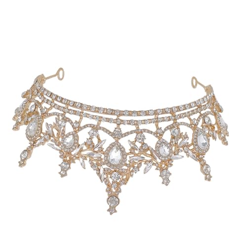 Homoyoyo Rhinestone Krone Braut Haarschmuck Hochzeits Tiara Stirnband für Damen Elegant Zinklegierung Schmuck für Fotoshooting Bühne Feier von Homoyoyo