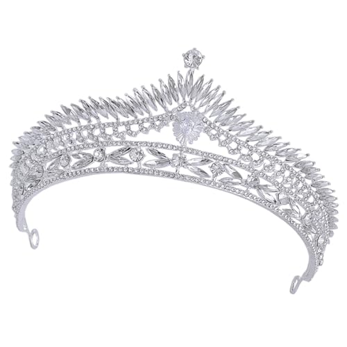 Homoyoyo Rhinestone Krone Damen Brautschmuck Silber Barock Diadem Hochzeit Party Stirnband Elegant Leicht von Homoyoyo